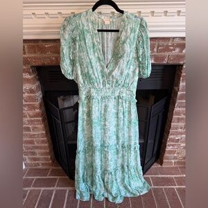 Shoshanna Women’s Light Mint Green Floral Maxi Dress